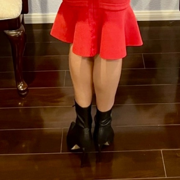 Shultz Lace Up Pointed Toe Stiletto Black Boots Napa Soft Stretch Size 7 - Picture 11 of 11